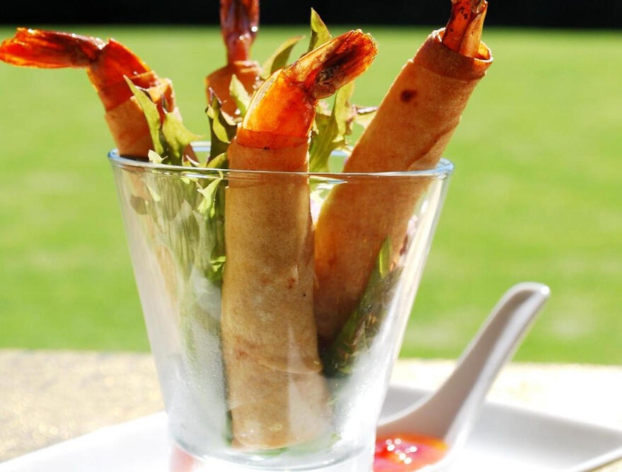 Goong Hom Pah wrapped prawns at Chang Siam Thai Restaurant, Kerikeri
